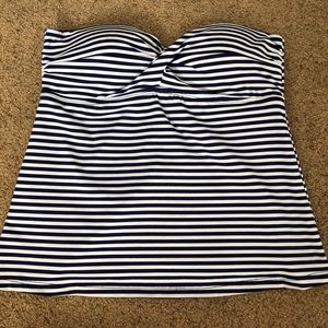 Striped Strapless Swimsuit Top Medium